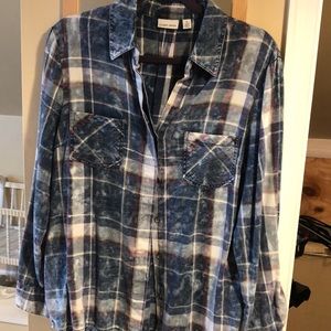Tribal jeans plaid button down shirt
